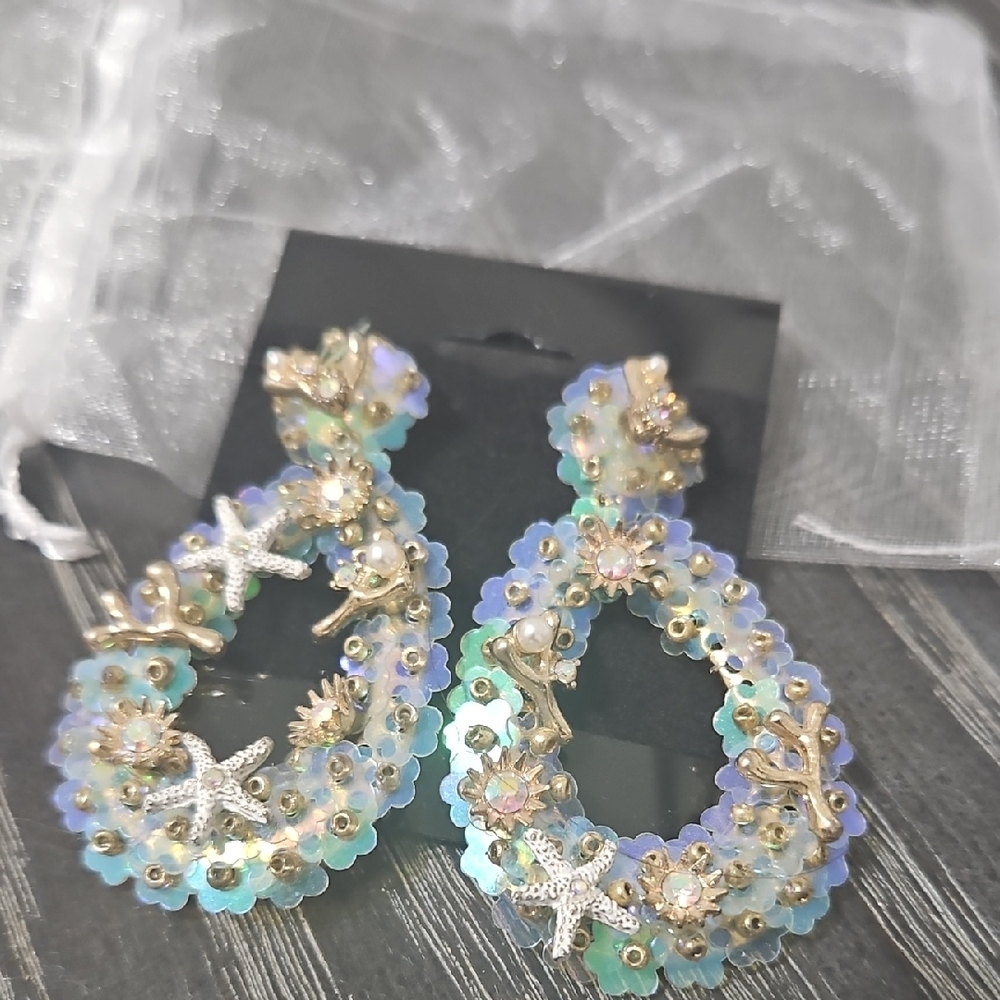 Betsey Johnson Gold Starfish Earrings